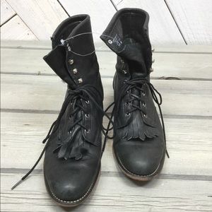 Vintage 1980 / 1990s Black Leather Laredo